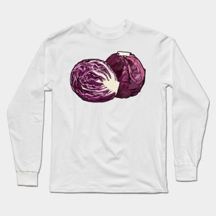 Red cabbage cartoon illustration Long Sleeve T-Shirt